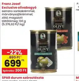 Spar Franz Josef Exclusive olívabogy ajánlat