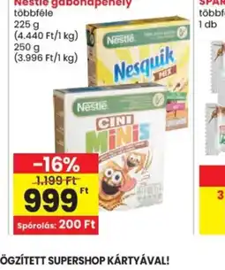 Spar Nestlé gabonapehely ajánlat