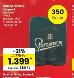 Spar Staropramen sörpack ajánlat