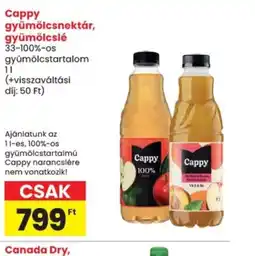 Spar Cappy gyümölcsnektár, gyümölcslé ajánlat