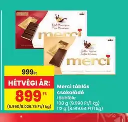 Spar Merci táblás csokoládé ajánlat