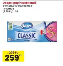 Spar Ooops! papír zsebkendő ajánlat