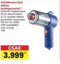 Spar CLEANmaxx kézi akkus autósporszÍvó ajánlat