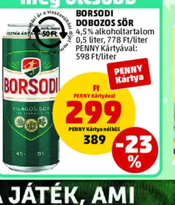 PENNY BORSODI DOBOZOS SÖR ajánlat