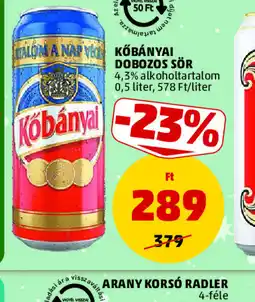 PENNY KŐBÁNYAI DOBOZOS SÖR ajánlat