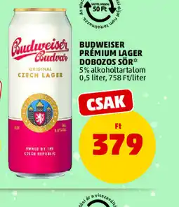 PENNY BUDWEISER PRÉMIUM LAGER DOBOZOS SÖR ajánlat