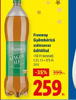 Lidl Freeway Gyömbérizű üdítőital ajánlat