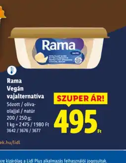 Lidl Rama Vegán vajalternatíva ajánlat