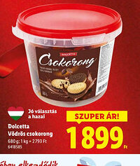 Lidl Dolcetta Vödrös csokorong ajánlat