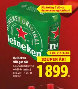 Lidl Heineken Világos sör ajánlat