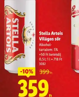 Lidl Stella Artois Világos sör ajánlat