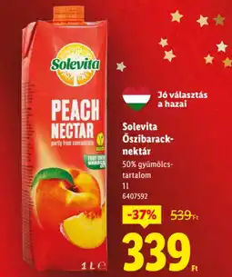 Lidl Solevita Őszibarack-nektár ajánlat
