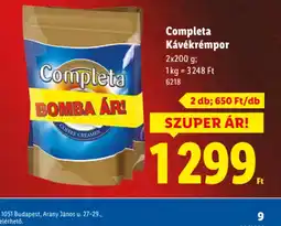 Lidl Completa Kávékrémpor ajánlat