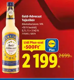 Lidl Gold-Advocaat Tojáslikőr ajánlat