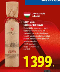 Lidl Szent Gaál Szekszárdi Bikavér ajánlat