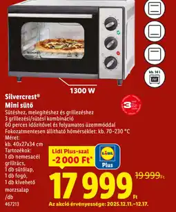 Lidl Silvercrest Mini sütő ajánlat