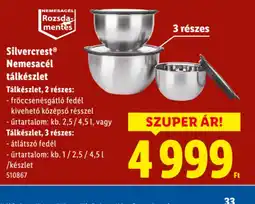 Lidl Silvercrest Nemesacél tálkészlet ajánlat