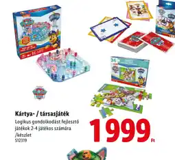 Lidl Paw Patrol kártya/társasjáték ajánlat