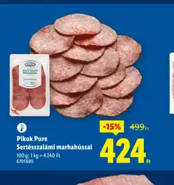 Lidl Pikok Pure Sertésszalámi ajánlat