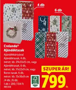 Lidl Crelando Ajándéktasak ajánlat
