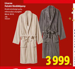 Lidl Livarno Felnőtt fürdőköpeny ajánlat