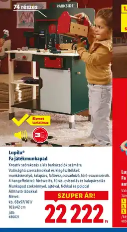 Lidl Lupilu Fa játékmunkapad ajánlat