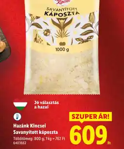 Lidl Hazánk Kincsei Savanyított káposzta ajánlat