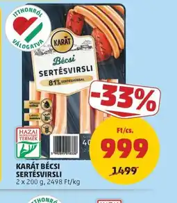 PENNY KARÁT BÉCSI SERTÉSVIRSLI ajánlat