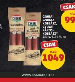PENNY CSABAI SZÁRAZ/PÁROS KOLBÁSZ ajánlat