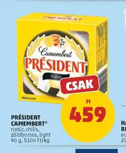 PENNY PRÉSIDENT CAMEMBERT ajánlat