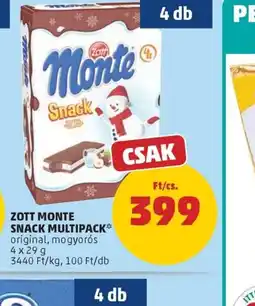 PENNY ZOTT MONTE SNACK MULTIPACK ajánlat