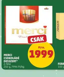 PENNY MERCI CSOKOLÁDÉ DESSZERT ajánlat