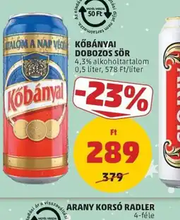 PENNY KŐBÁNYAI DOBOZOS SÖR ajánlat