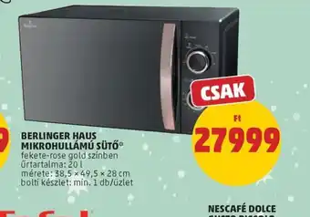 BERLINGER HAUS MIKROHULLÁMÚ SÜTŐ