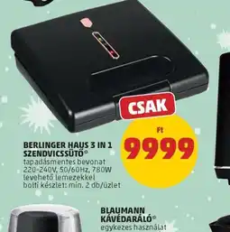 PENNY BERLINGER HAUS 3 IN 1 SZENDVICS SÜTŐ ajánlat