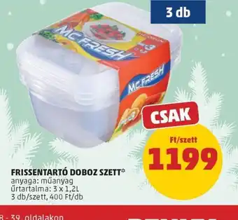 PENNY MC FRESH FRISSENTART DOBOZ SZETT ajánlat