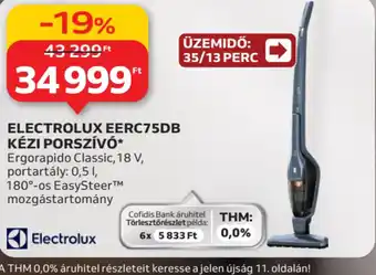 ELECTROLUX EERC75DB KÉZI PORSZÍV
