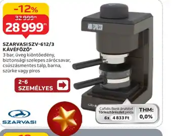 SZARVASI SZV-612/3 KÁVÉFŐZŐ