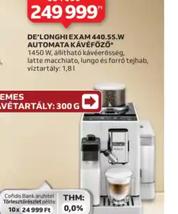 Auchan DE'LONGHI EXAM 440.55.W KÁVÉFŐZŐ ajánlat