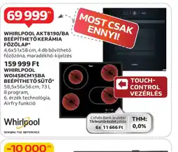 Auchan WHIRLPOOL AKT8190/BA FŐZŐLAP ajánlat
