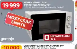 Auchan GORENJE M017E1W MIKROHULLÁMÚ SÜTŐ ajánlat