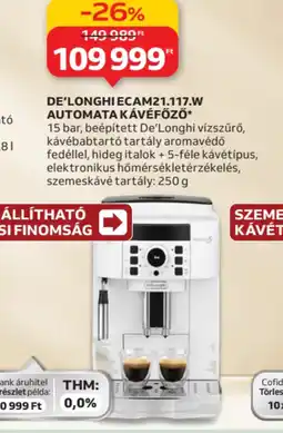 Auchan DE'LONGHI EC685.M PUMPÁS KÁVÉFŐZŐ ajánlat