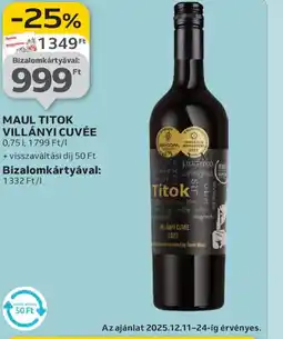 Auchan MAUL TITOK VILLÁNYI CUVÉE ajánlat