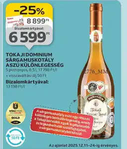 Auchan TOKAJI DOMINIUM SÁRGAMUSKOTÁLY ASZÚ ajánlat