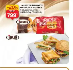 Auchan JAUS SZEZÁMMAGOS HAMBURGERZSEMLE ajánlat