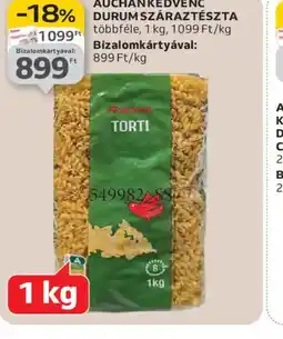 Auchan AUCHAN DURUM SZÁRAZTÉSZTA ajánlat