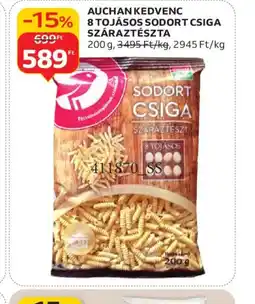Auchan AUCHAN KEDVENC 8 TOJÁSOS SODORT CSIGA ajánlat