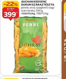 Auchan AUCHAN KEDVENC DURUMSZÁRAZTÉSZTA ajánlat
