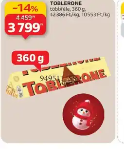 Auchan TOBLERONE csokoládé ajánlat