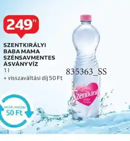 Auchan SZENTKIRÁLYI BABA MAMA SZÉNSAVMENTES ÁSVÁNYVÍZ ajánlat